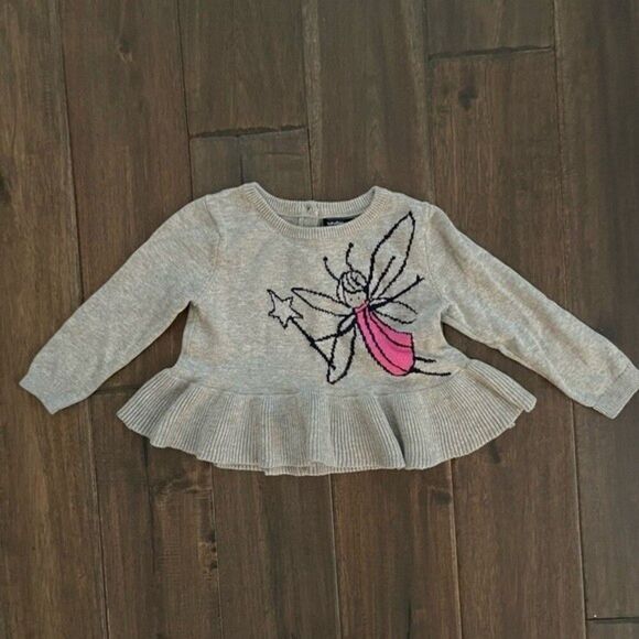 Baby Gap Gray Fairy Peplum Ruffle Sweater 6-12 mos - Picture 1 of 4